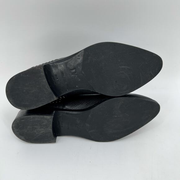 Diane Von Furstenberg Jena Chelsea Boots Womens 7M Black Leather Studded Ankle - Picture 6 of 11